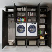 Roomart Waschmaschinenschrank SERIE 3 254 cm, Schwarz-Eiche, 240 cm hoch