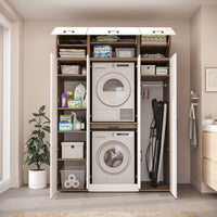 Roomart Waschmaschinenschrank DORA-I 160 cm, Weiß Eiche, 230 cm hoch, Bild 6
