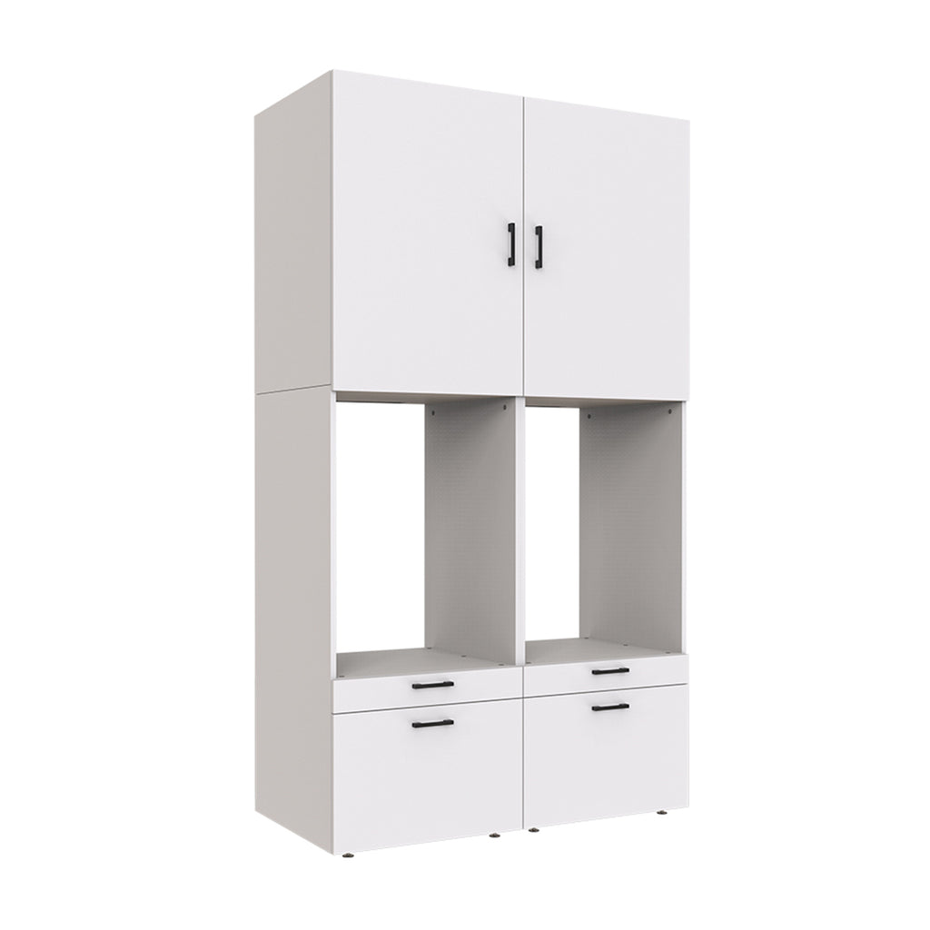 Roomart  Waschmachinen Doppelschrrank Überbauschrank (SERIE 2) - 2 Größenoptionen- HBT: 205 x 134 x 66,8 cm, HBT: 240 x 134 x 66,8 cm, in 3 Farben