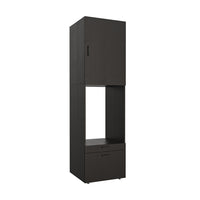 Roomart Waschmaschinenschrank mit Schrankaufsatz • mit Ausziehbrett • Weiß  • Schwarz eiche • Eiche