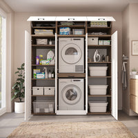 Roomart Waschmaschinenschrank DORA-I 190 cm, Weiß Eiche, 230 cm hoch, Bild 6