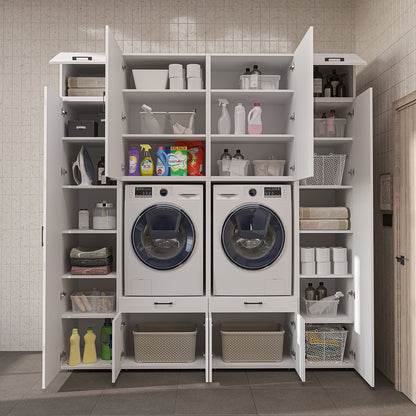 Roomart Waschmaschinenschrank SERIE 3 224 cm, Weiß, 240 cm hoch