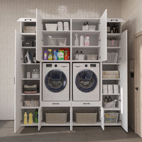 Roomart Waschmaschinenschrank SERIE 3 224 cm, Weiß, 240 cm hoch