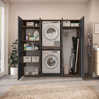 Roomart Waschmaschinenschrank DORA-I 190 cm, Anthrazit Eiche, 186 cm hoch, Bild 6