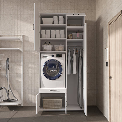 Roomart Waschmaschinenschrank SERIE 3 112 cm, Weiß, 240 cm hoch