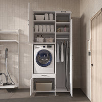 Roomart Waschmaschinenschrank SERIE 3 112 cm, Weiß, 240 cm hoch