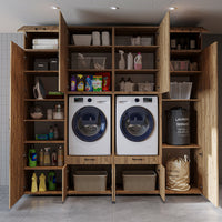 Roomart Waschmaschinenschrank SERIE 3 254 cm, Eiche, 240 cm hoch