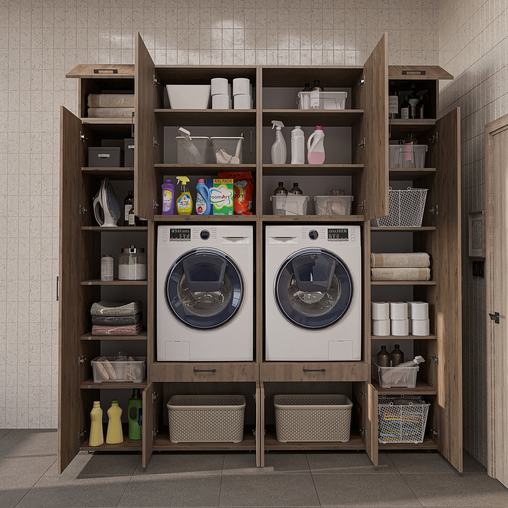 Roomart Waschmaschinenschrank SERIE 3 224 cm, Eiche, 240 cm hoch