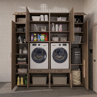 Roomart Waschmaschinenschrank SERIE 3 224 cm, Eiche, 240 cm hoch