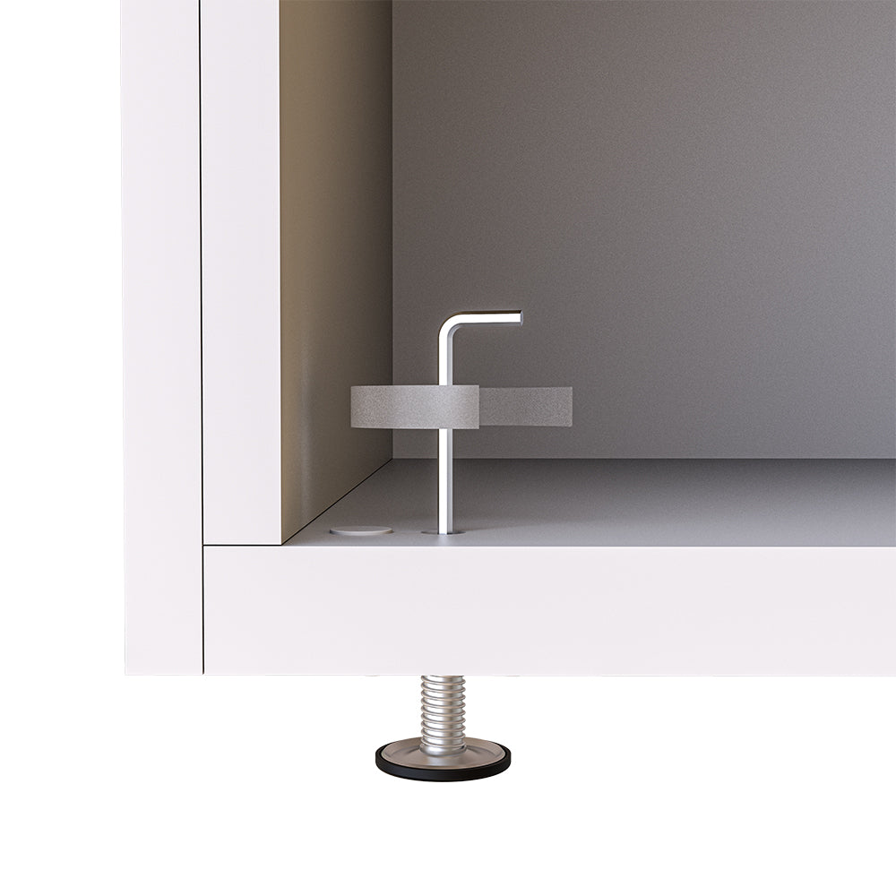 Roomart • Waschmachinenschrank für Hauswirtschaftsraum • HBT: 145x67x66,8 cm • Mit Schubladen und Ausziehbrett • Weiß • Schwarz eiche  • Eiche