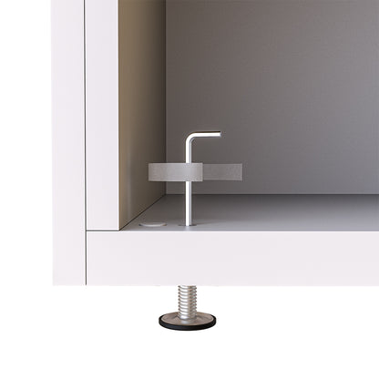 Roomart • Waschmachinenschrank für Hauswirtschaftsraum • HBT: 145x67x66,8 cm • Mit Schubladen und Ausziehbrett • Weiß • Schwarz eiche  • Eiche