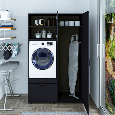 Roomart Waschmaschinenschrank SERIE 2, 127 cm, mit Hochschrank und Ausziehbrett, in 3 Farben