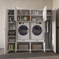 Roomart Waschmaschinenschrank SERIE 3 224 cm, Weiß, 205 cm hoch
