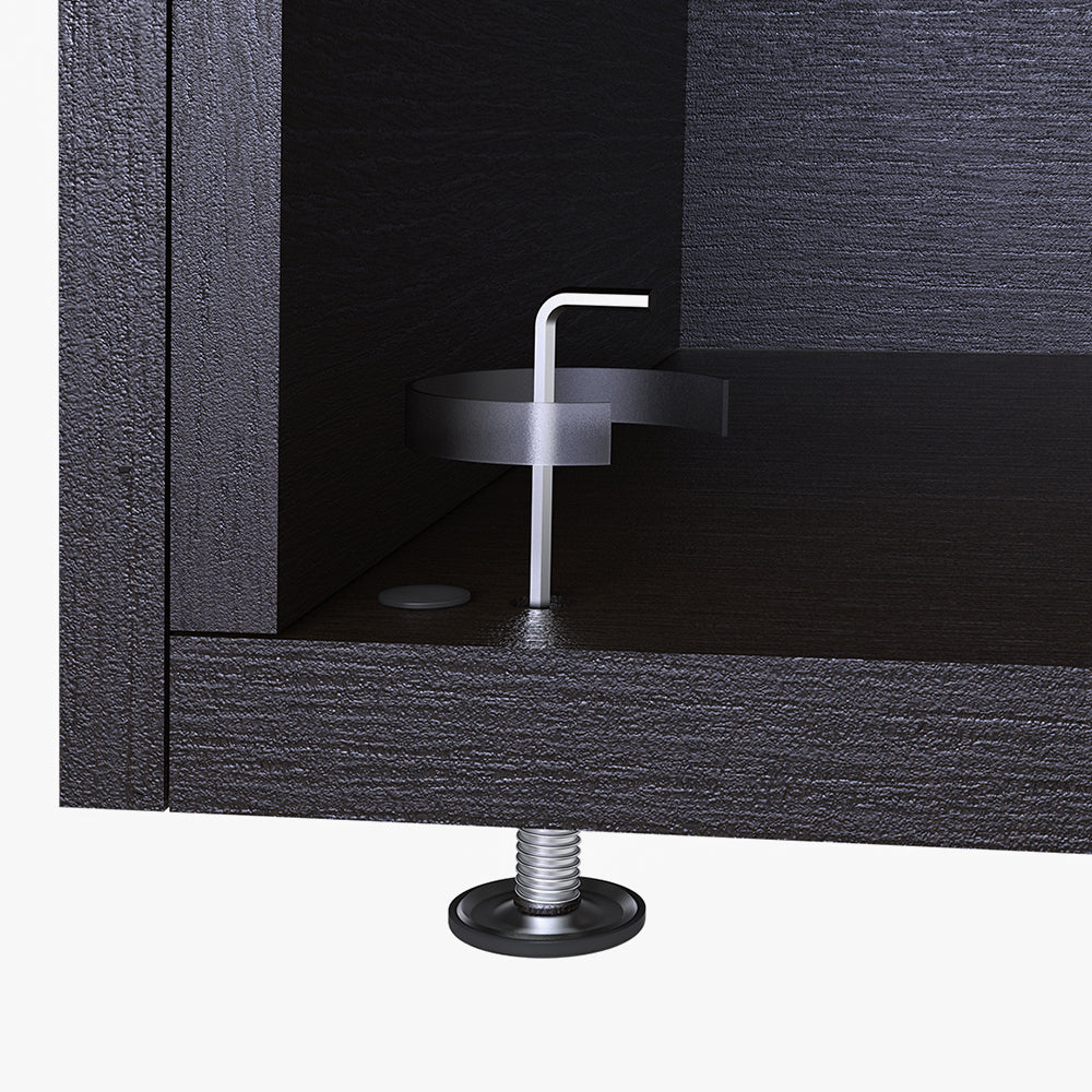 Roomart • Waschmachinenschrank für Hauswirtschaftsraum • HBT: 145x67x66,8 cm • Mit Schubladen und Ausziehbrett • Weiß • Schwarz eiche  • Eiche