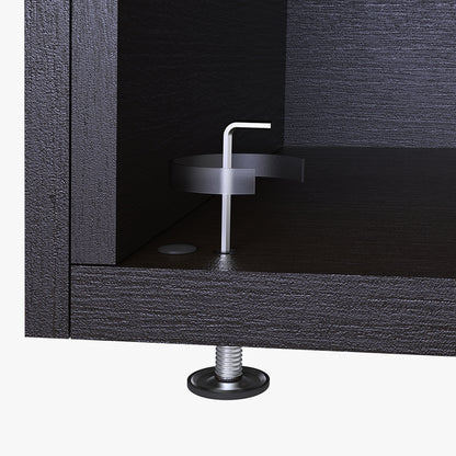 Roomart • Waschmachinenschrank für Hauswirtschaftsraum • HBT: 145x67x66,8 cm • Mit Schubladen und Ausziehbrett • Weiß • Schwarz eiche  • Eiche