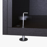 Roomart • Waschmachinenschrank für Hauswirtschaftsraum • HBT: 145x67x66,8 cm • Mit Schubladen und Ausziehbrett • Weiß • Schwarz eiche  • Eiche