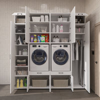Roomart Waschmaschinenschrank SERIE 3 224 cm, Weiß, 240 cm hoch
