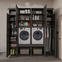 Roomart Waschmaschinenschrank SERIE 3 224 cm, Schwarz-Eiche, 240 cm hoch
