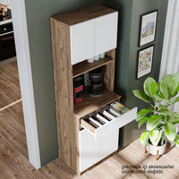 Roomart Küchenschrank NAPOLI, 180 cm, mit offener Nische und Schublade, in 4 Farben