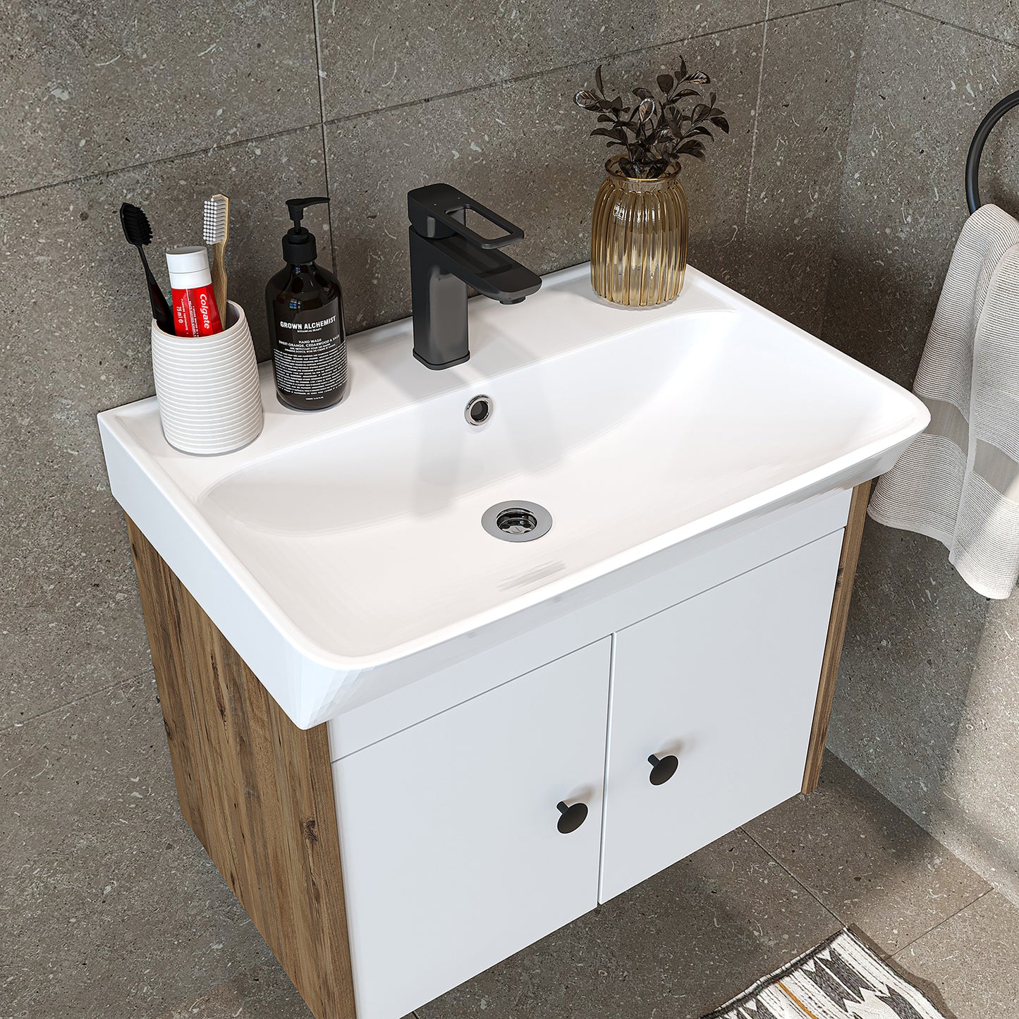 Badmöbelset • ADA • Unterschrank mit Waschbecken • Badezimmer Möbel • Gäste WC