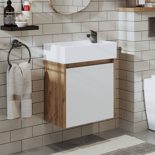 Roomart, MINI vanity unit with washbasin 50cm guest WC bathroom furniture in 5 colors