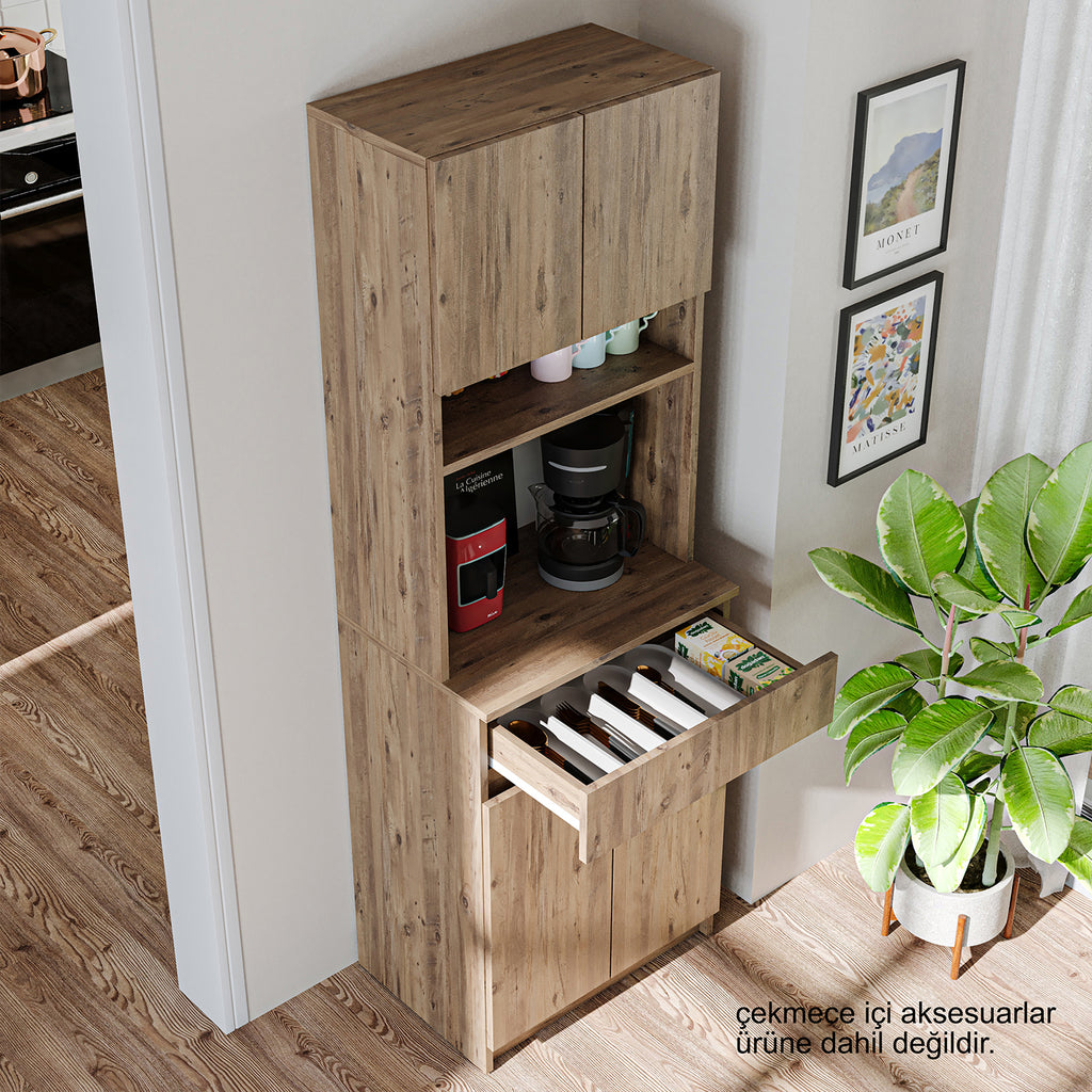 Roomart Küchenschrank NAPOLI, 180 cm, mit offener Nische und Schublade, in 4 Farben