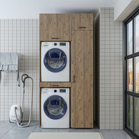 Roomart Waschmaschinenschrank, Trockner auf Waschmaschine • 112 cm breit • In 3 Farben