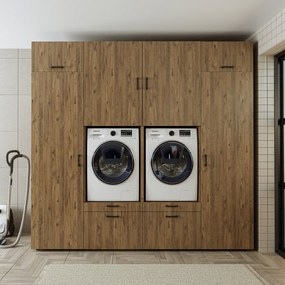 Roomart Waschmaschinenschrank SERIE 2 – Doppelschrank mit Seitenschränken, 3 Farben