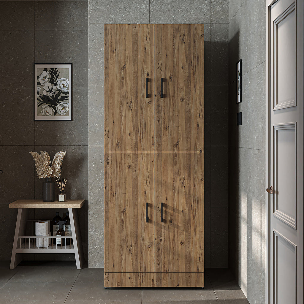 Roomart washing machine cabinet " DORA " for dryer & washing machine, in 4 colors, with doors & pull-out shelf - white - white oak - anthracite oak - oak - washing machine cabinet, washing machine shelf, washing tower, cabinet, white, washing machines, base cabinet, 