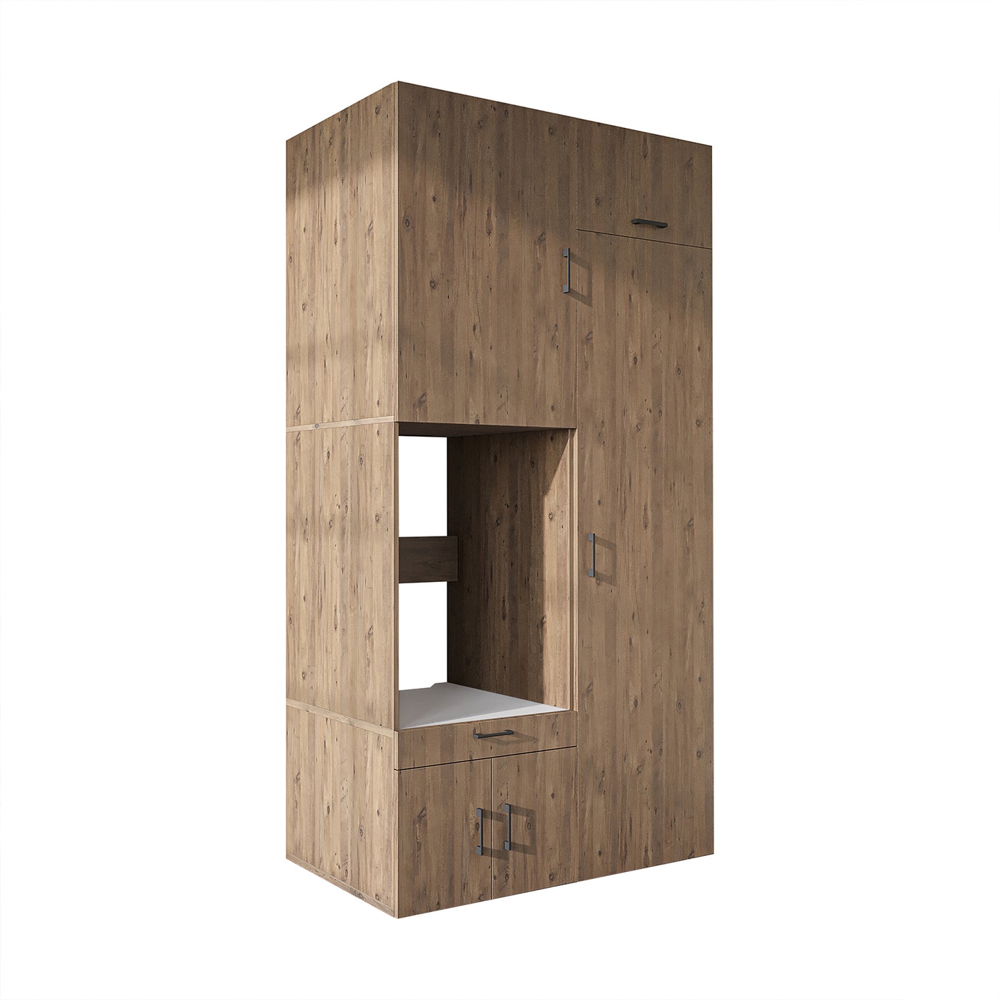 Roomart Waschmaschinenschrank 240 cm mit Hochschrank – Soft-Close, Ausziehbrett | 3 Farben