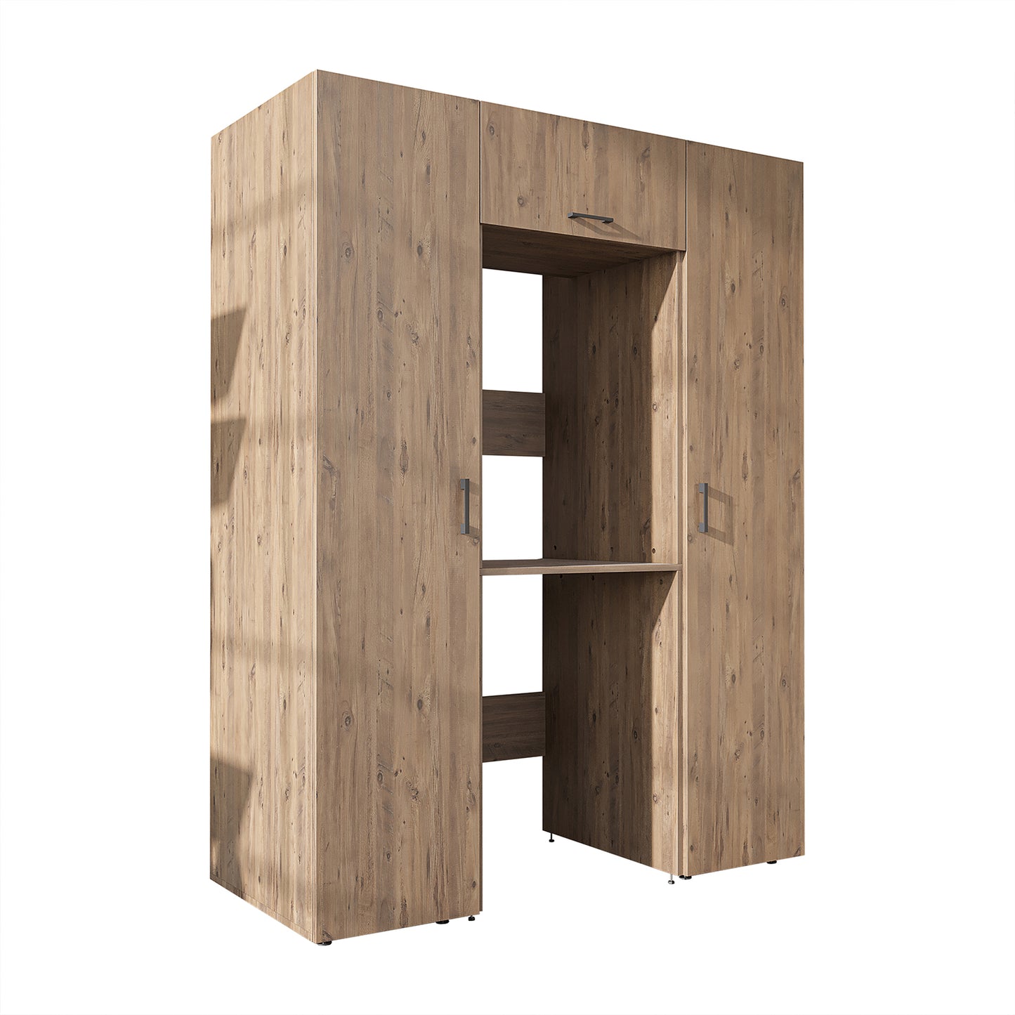 Roomart DUO-I Schrankwand 157 cm – Waschmaschine & Trockner übereinander, Hochschrank | in 2 Farben