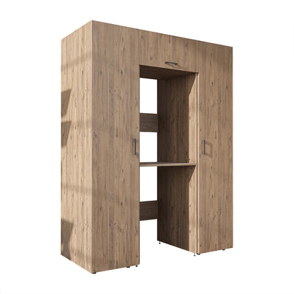 Roomart DUO-I Schrankwand 157 cm – Waschmaschine & Trockner übereinander, Hochschrank | in 2 Farben
