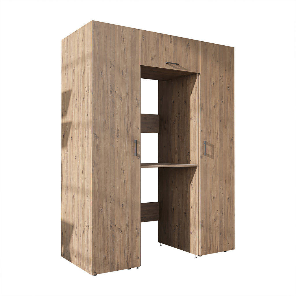 Roomart DUO-I Schrankwand 157 cm – Waschmaschine & Trockner übereinander, Hochschrank | in 2 Farben