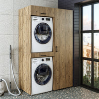 Roomart Waschmaschinenschrank, Trockner auf Waschmaschine • 127 cm breit • In 3 Farben