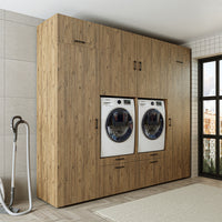 Roomart Waschmaschinenschrank SERIE 2 – Doppelschrank mit Seitenschränken, 3 Farben