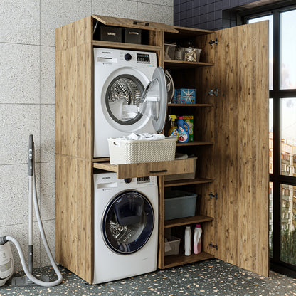 Roomart Waschmaschinenschrank, Trockner auf Waschmaschine • 127 cm breit • In 3 Farben