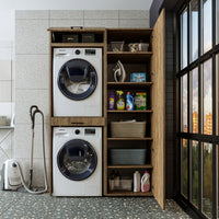 Roomart Waschmaschinenschrank, Trockner auf Waschmaschine • 127 cm breit • In 3 Farben