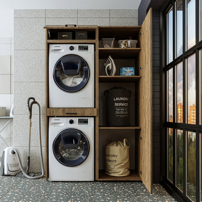 Roomart Waschmaschinenschrank, Trockner auf Waschmaschine • 127 cm breit • In 3 Farben