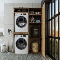 Roomart Waschmaschinenschrank, Trockner auf Waschmaschine • 127 cm breit • In 3 Farben