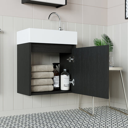 Roomart, MINI Unterschrank mit Waschbecken 50cm Gäste WC Badezimmer Möbel in 5 Farben - badmöbel, set, abfluss, waschbecken, bad, möbel, badezimmer, waschbeckenunterschrank, cm, breit, modern, waschtisch, tief, mit, unterschrank, deko, badezimmermöbel, ba