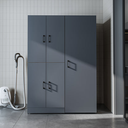 Roomart Waschmaschinenschrank „DORA 130 cm Breit“ für Waschmaschine & Trockner mit Regalböden, in 5 Farben • Weiß • Weiß Eiche • Anthrazit Eiche • Eiche • Schwarz Eiche (Kopie)