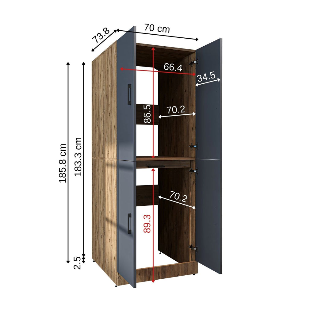 Roomart washing machine cabinet " DORA " for dryer & washing machine, in 4 colors, with doors & pull-out shelf - white - white oak - anthracite oak - oak - washing machine cabinet, washing machine shelf, washing tower, cabinet, white, washing machines, base cabinet, 