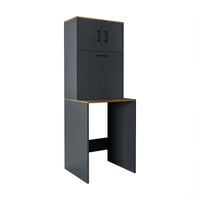 Roomart, Waschmaschinenschrank LUNA, Waschmaschinenüberbau mit Wäschekorb, BHT: 65 X 181 X 65 cm, in Weiß, Eiche, Anthrazit Eiche, Eiche - waschmaschinenschrank, waschmaschinenregal, waschturm, schrank, weiß, waschmaschinen, unterschrank, waschmaschine, t