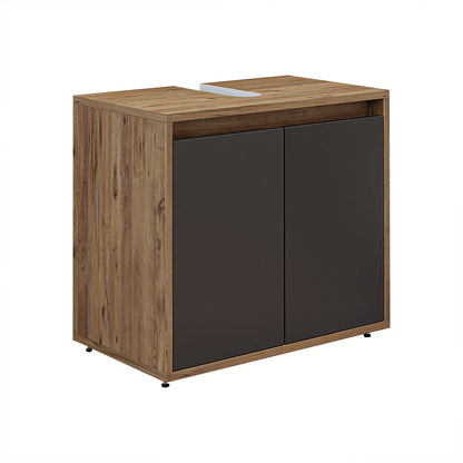 Roomart Badezimmer Unterschrank HBT:55x65x35 cm • Weiß • Eiche • Weiß-Eiche • Anthrazit Eiche