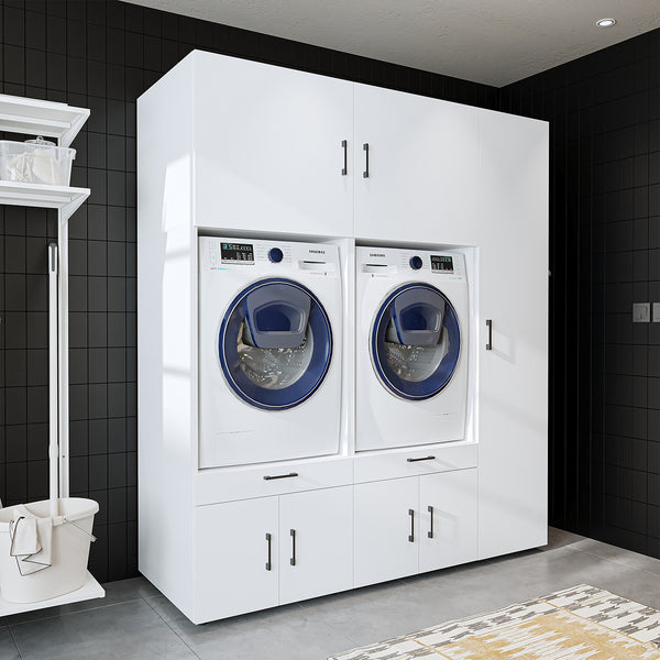 Roomart cajón sobrepuesto para lavadero y cuarto de servicio, en 3 colores, con cajones y estante extraíble, 179 cm de ancho