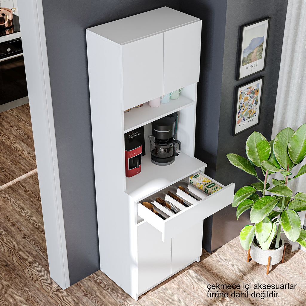 Roomart Küchenschrank NAPOLI, 180 cm, mit offener Nische und Schublade, in 4 Farben
