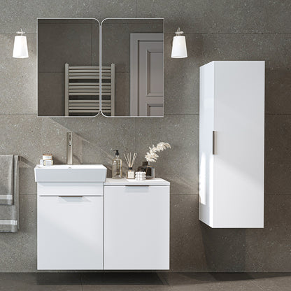 Roomart 3-teiliges Badmöbel-Set LYCIA, 49 cm, Waschtisch, Spiegelschrank und Hochschrank, in 4 Farben