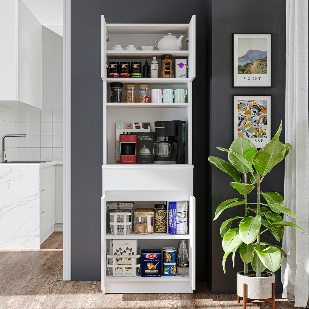 Roomart Küchenschrank NAPOLI, 180 cm, mit offener Nische und Schublade, in 4 Farben