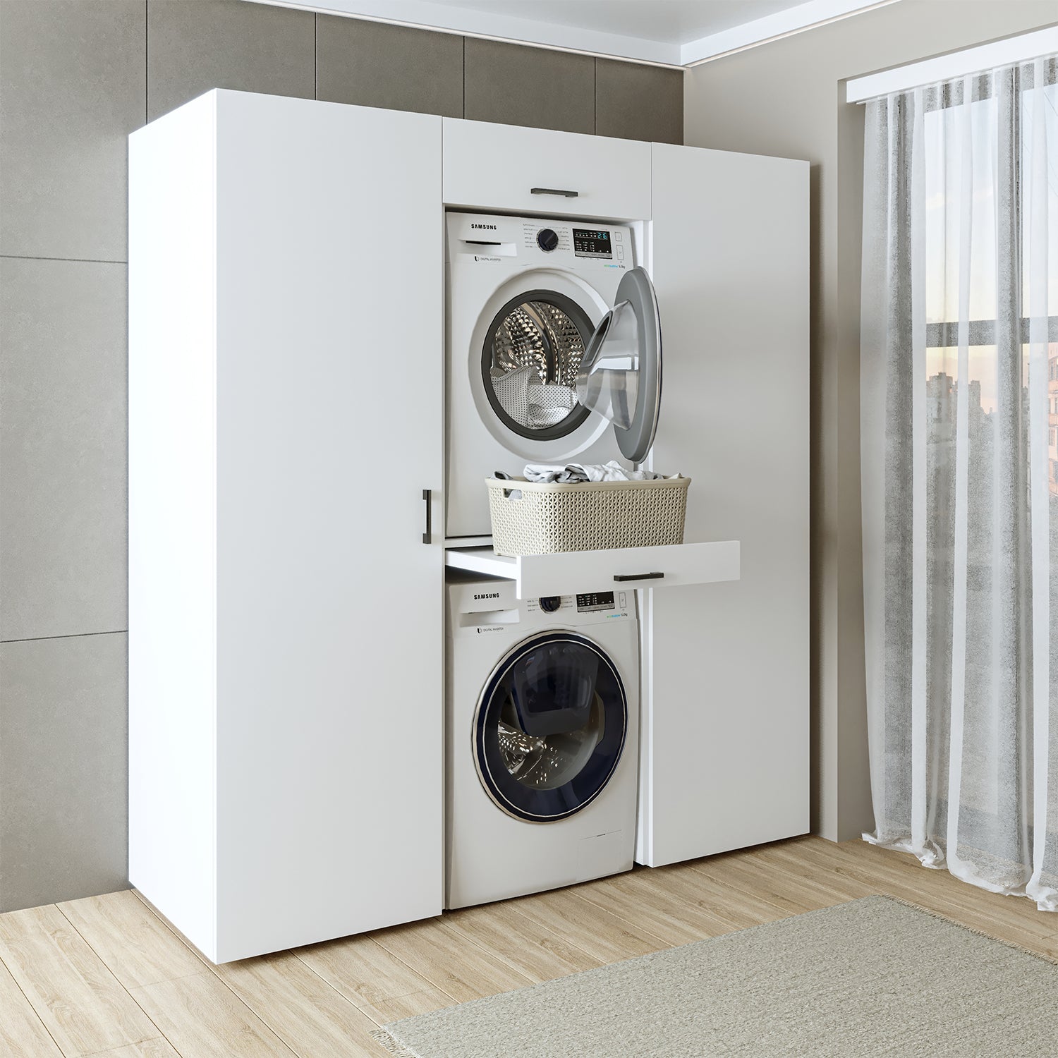 washing machine cabinet, washing machine shelf, washing tower, cabinet, white, washing machines, base cabinet, washing machine, dryer, household cabinet, cupboards, bathroom cabinet, tall cabinet, bathroom, washing machine cabinets, kitchen, overbuilt cabinet, for, and, laundry, kitchen, furniture, shelf
