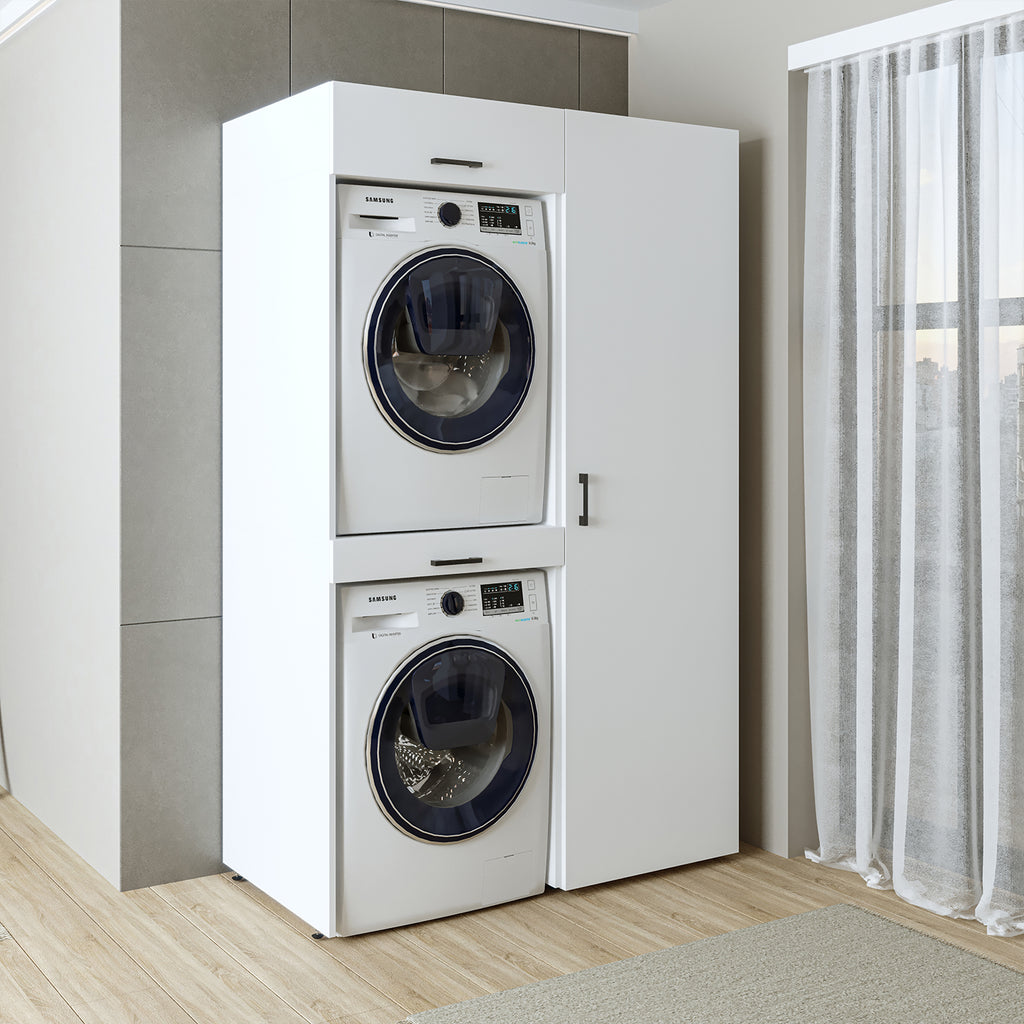 Roomart Waschmaschinenschrank, Trockner auf Waschmaschine • 127 cm breit • In 3 Farben